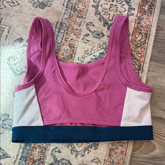 Nike Pink and Navy Sports Bra size Medium retro style - Picture 2 of 5